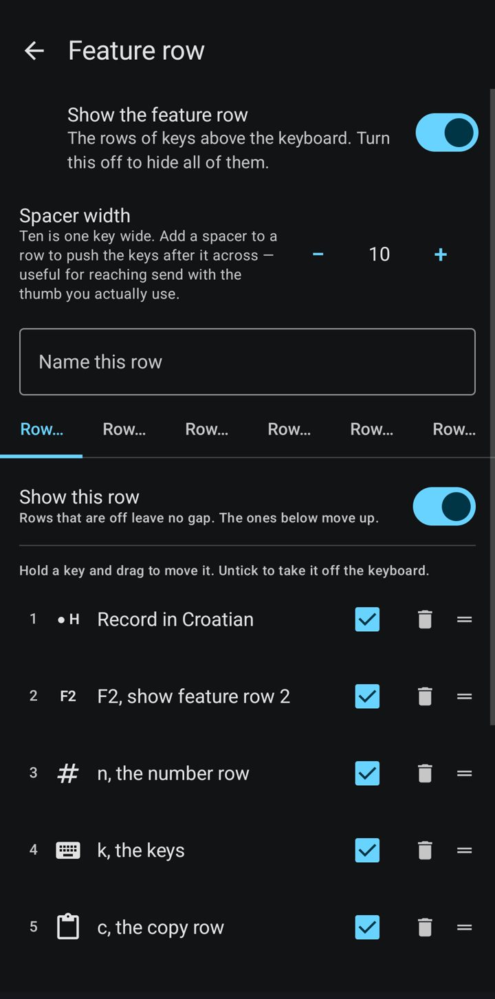 Rows you arrange